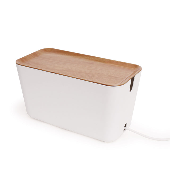 Hideaway™ Cable Box XXL, Natural Wood Decor Top