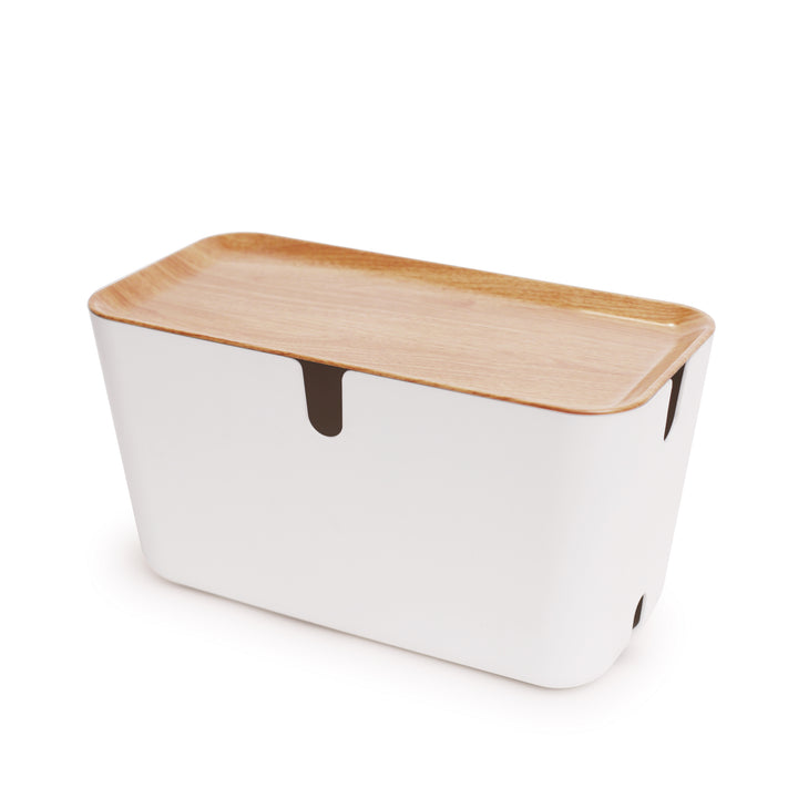 Hideaway™ Cable Box XXL, Natural Wood Decor Top