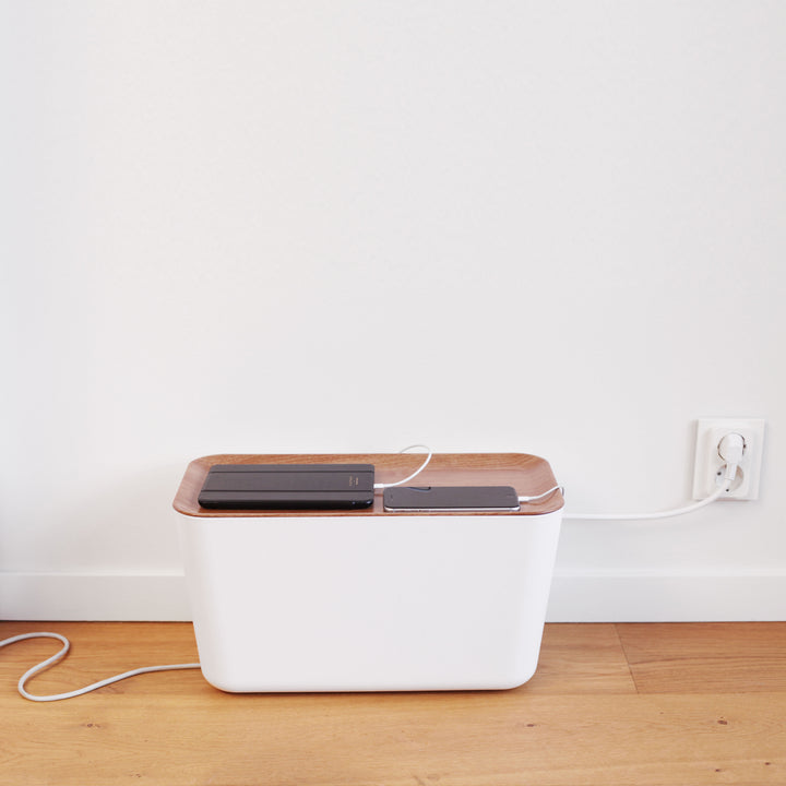 Hideaway™ Cable Box XXL, Natural Wood Decor Top