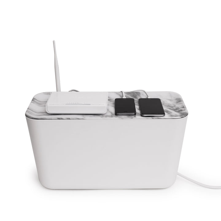 Hideaway™ Cable Box XXL, Marble Decor Top