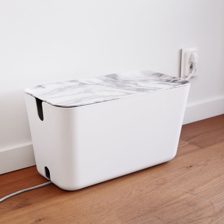 Hideaway™ Cable Box XXL, Marble Decor Top