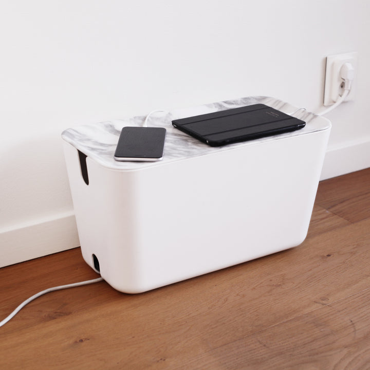 Hideaway™ Cable Box XXL, Marble Decor Top
