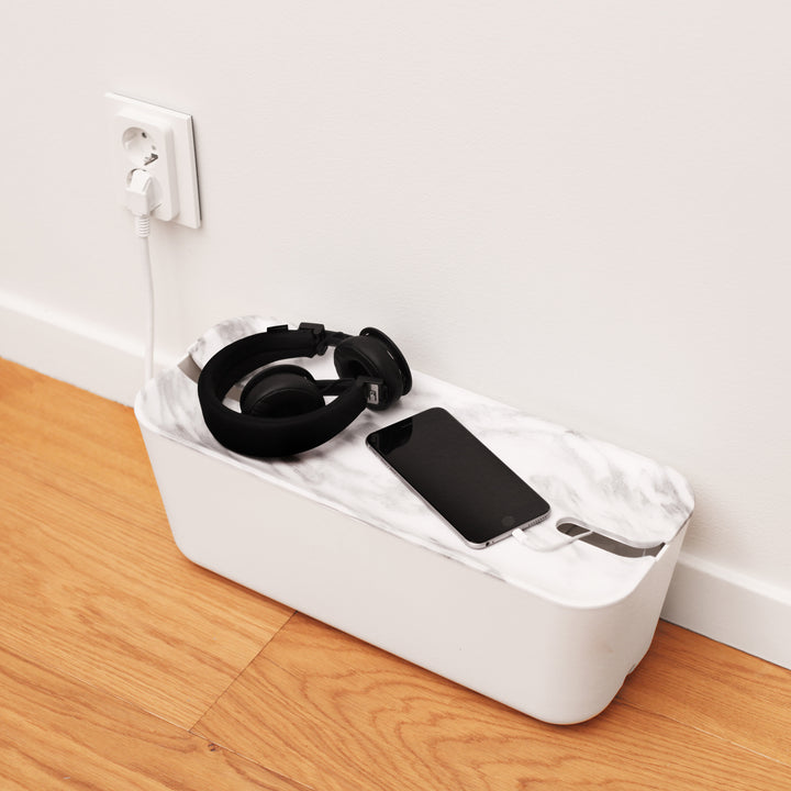 Hideaway™ Cable Box XL, Marble Decor Top