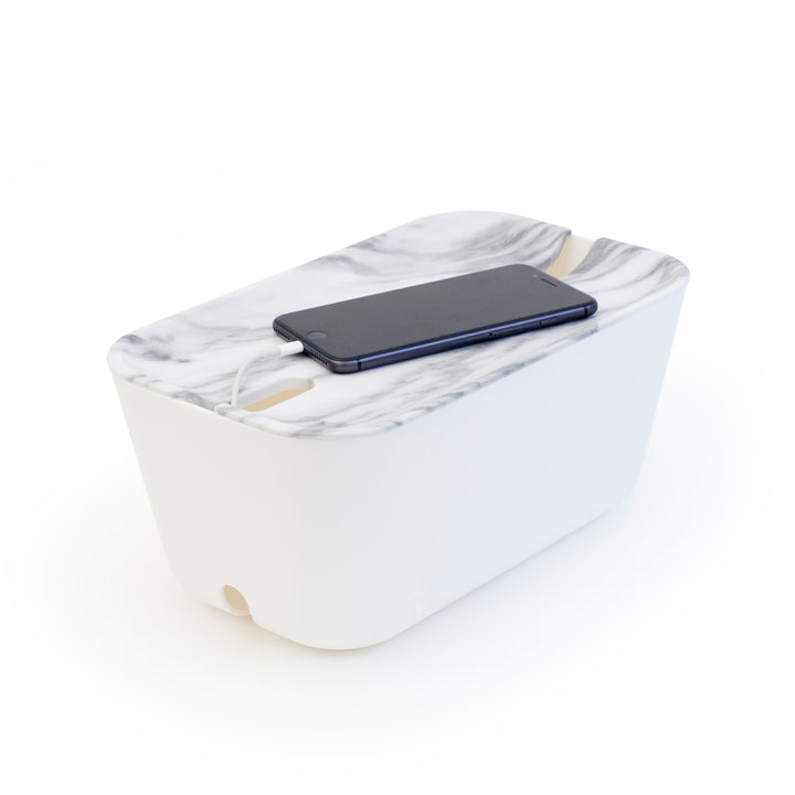 Hideaway™ Cable Box M, Marble Decor Top
