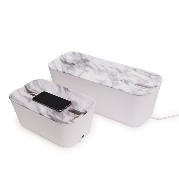 Hideaway™ Cable Box M, Marble Decor Top