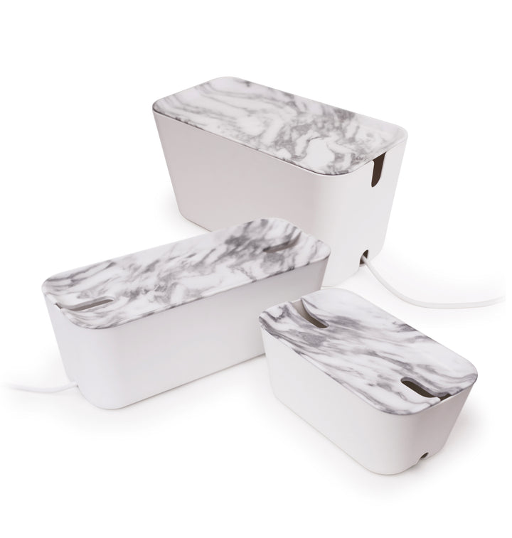 Hideaway™ Cable Box M, Marble Decor Top