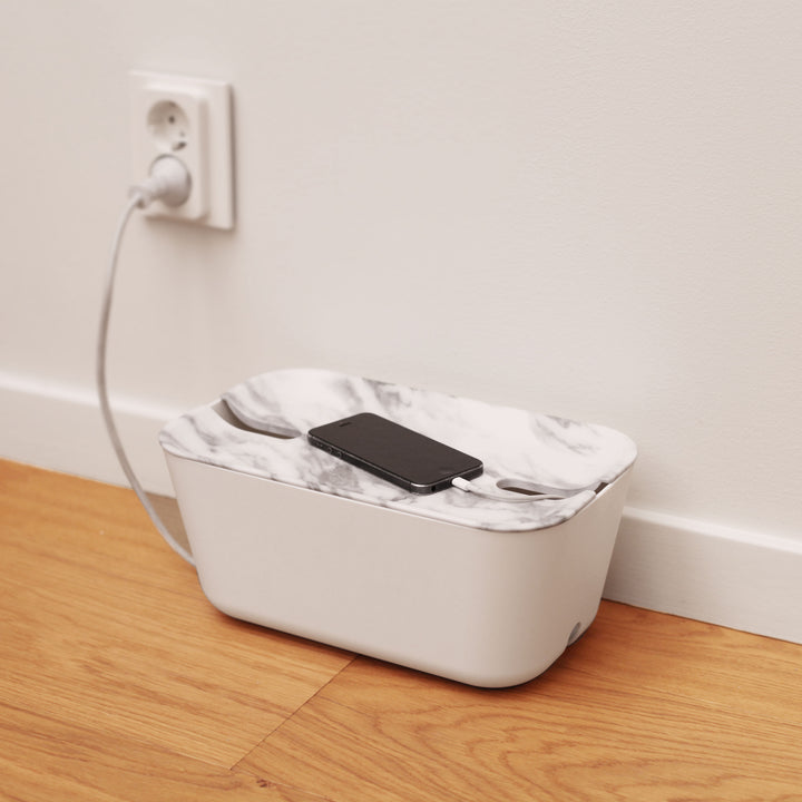 Hideaway™ Cable Box M, Marble Decor Top