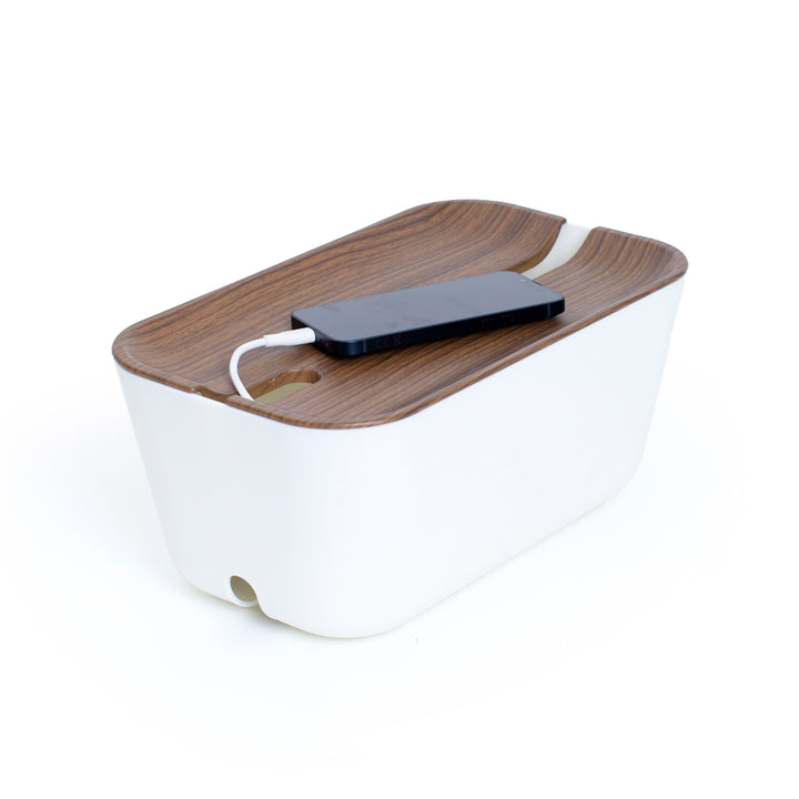 Hideaway™ Cable Box M, Walnut Wood Decor Top