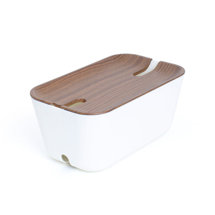 Hideaway™ Cable Box M, Walnut Wood Decor Top