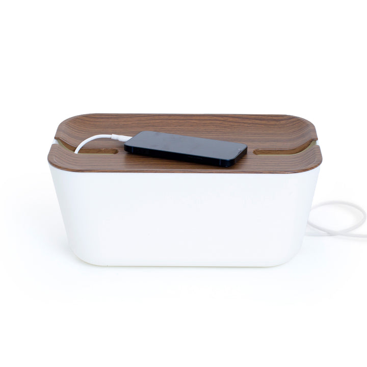 Hideaway™ Cable Box M, Walnut Wood Decor Top