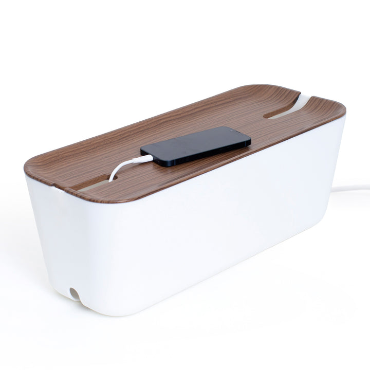 Hideaway™ Cable Box XL, Walnut Wood Decor Top