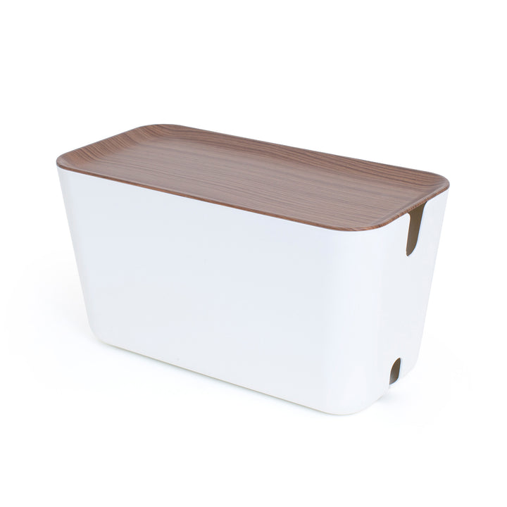Hideaway™ Cable Box XXL, Walnut Wood Decor Top