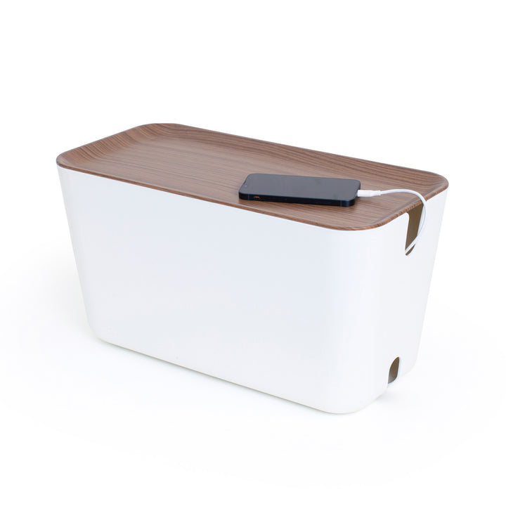 Hideaway™ Cable Box XXL, Walnut Wood Decor Top