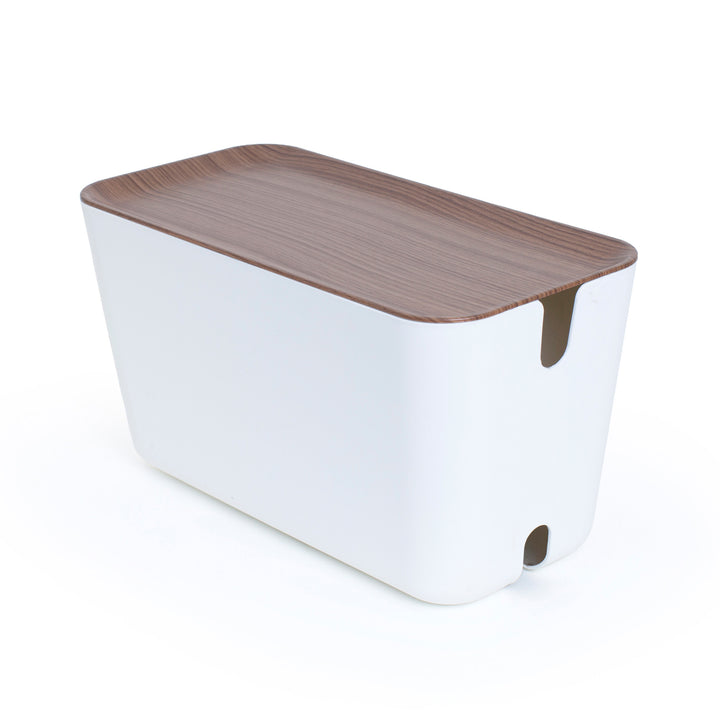Hideaway™ Cable Box XXL, Walnut Wood Decor Top