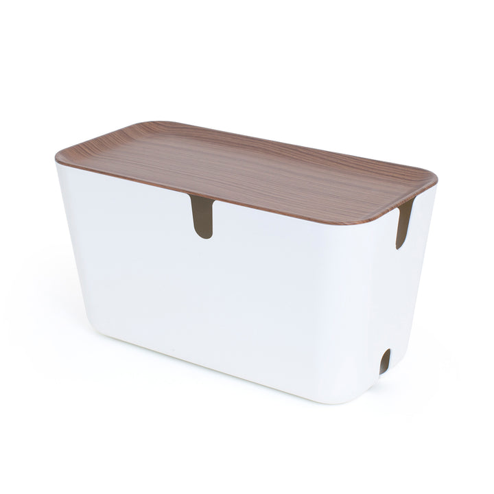 Hideaway™ Cable Box XXL, Walnut Wood Decor Top