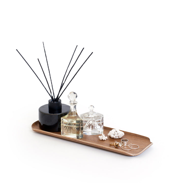 Leaf™ Vanity Tray Walnut, Water & Oil Resistant