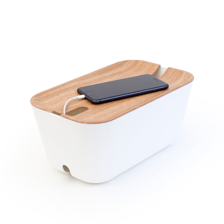 Hideaway™ Cable Box M, Natural Wood Decor Top