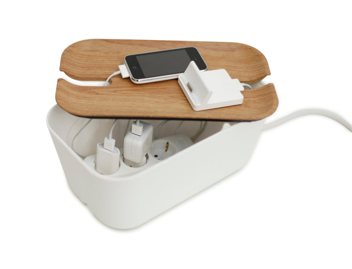 Hideaway™ Cable Box M, Natural Wood Decor Top