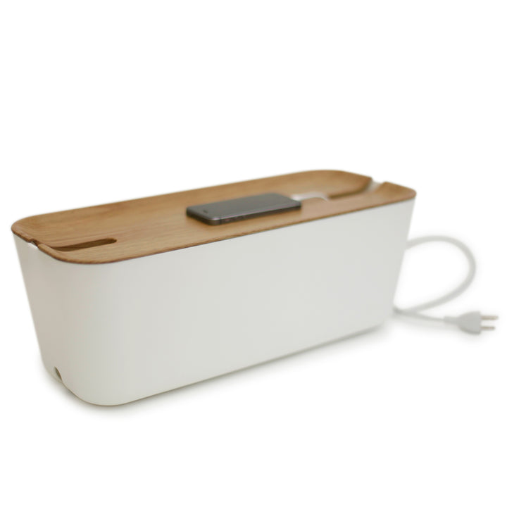 Hideaway™ Cable Box XL, Natural Wood Decor Top