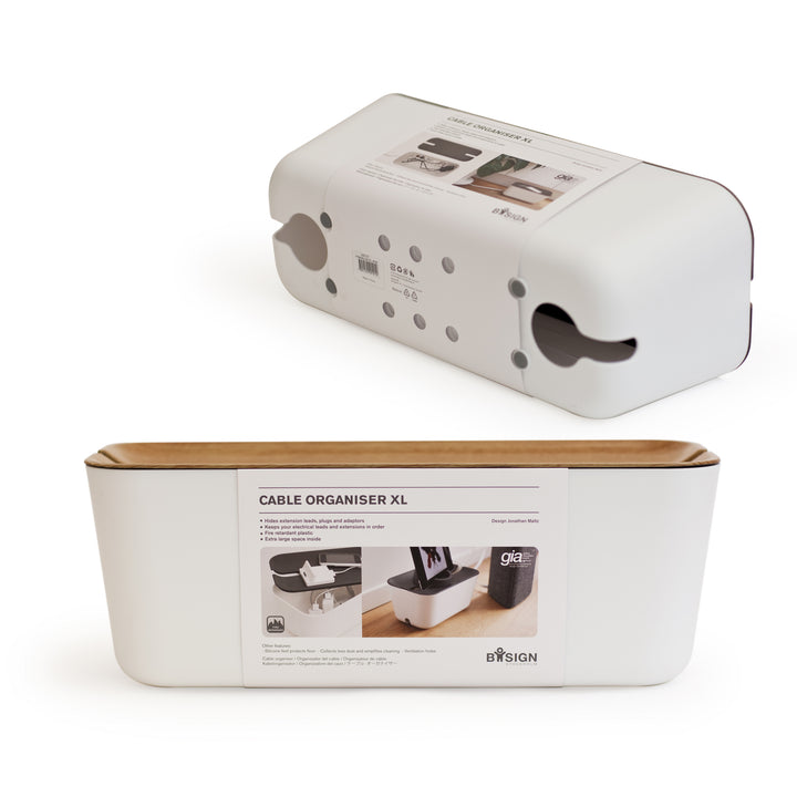 Hideaway™ Cable Box XL, Natural Wood Decor Top