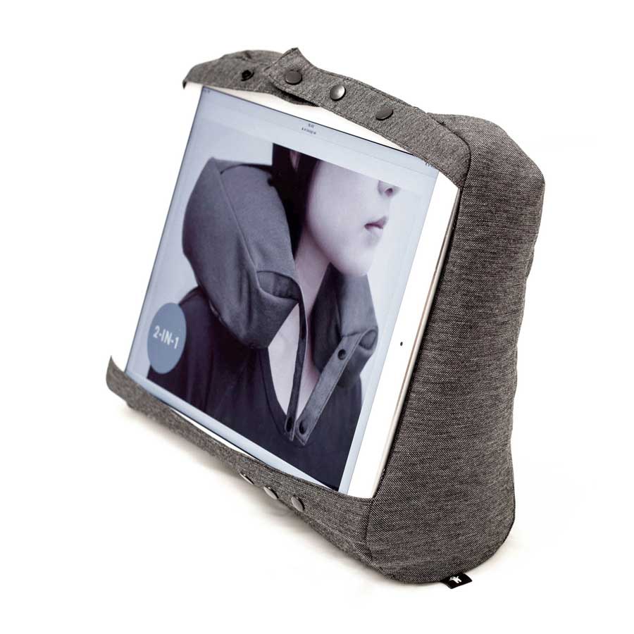 Kneck™ Travel Pillow 3-in-1. Comfort Plus. Salt Pepper Gray. 33x28x10 cm.  - 7
