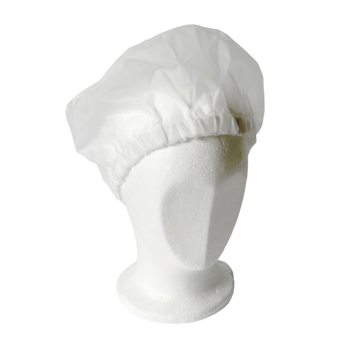 Shower cap 
Frost white
Environmentally friendly plastic PEVA