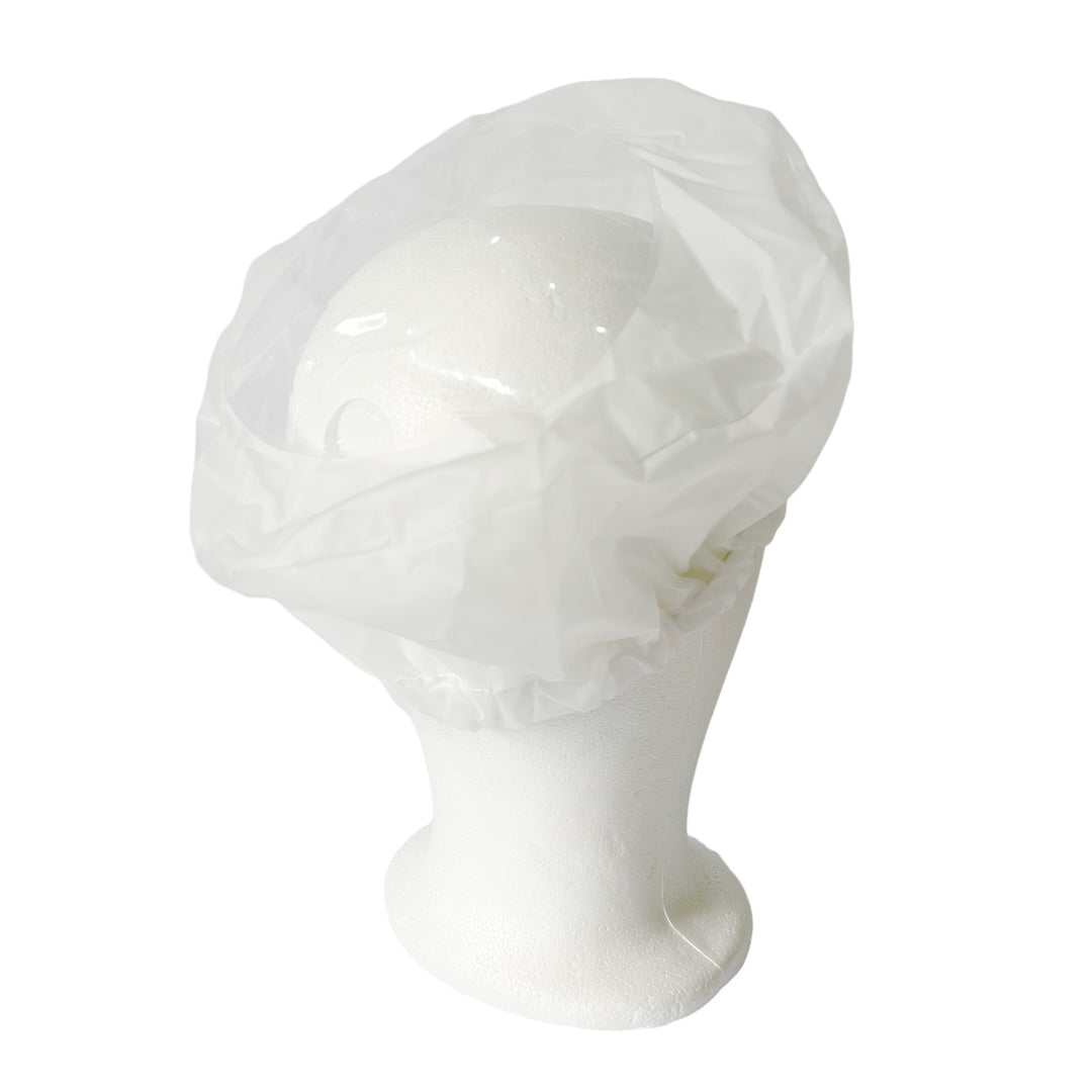 Shower cap 
Frost white
Environmentally friendly plastic PEVA