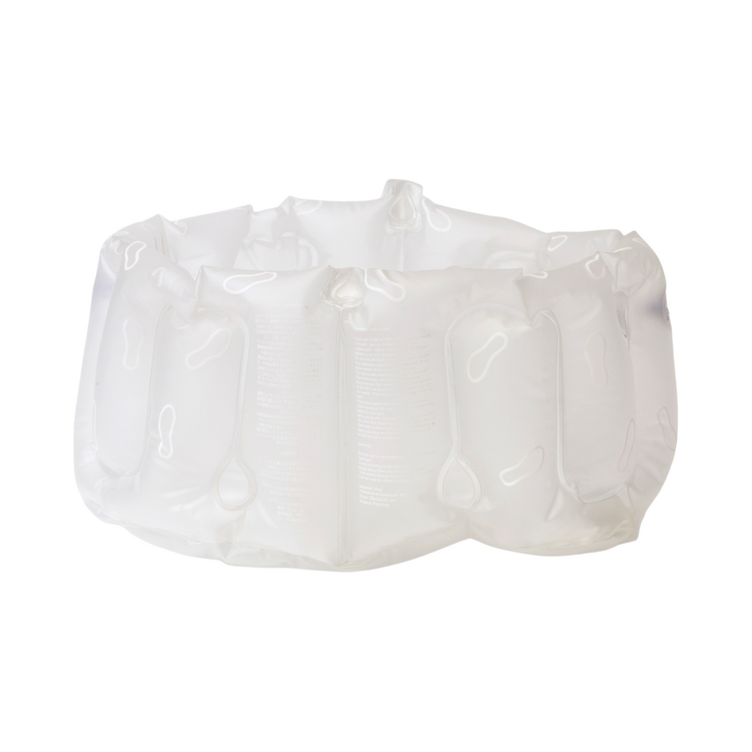 Inflatable Foot Bath with handles
Frost White
Made from recycled vinyl (BPA-free)