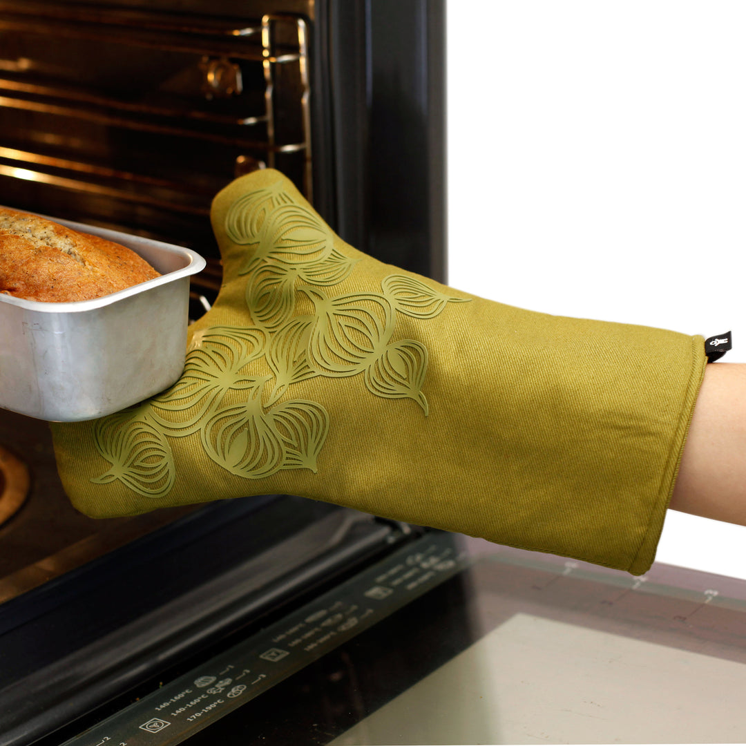 Non-slip Oven Mitt 2-in-1
Olive Green. Cotton. Silicone