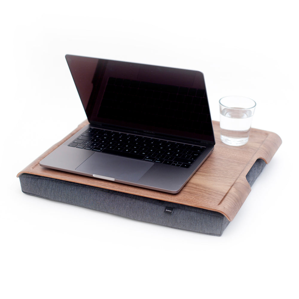 Laptray Anti-Slip. Large
Walnut wood
Salt & Pepper Gray cushion. Non-slip surface