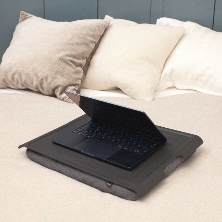 Laptray Anti-Slip Large Willow Wood Top, Matte Black