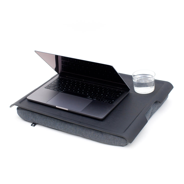 Laptray Anti-Slip Large Willow Wood Top, Matte Black