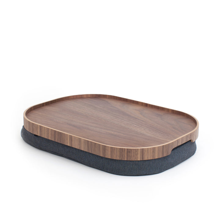 Laptray Anti-Slip CurveLine. Large
Walnut Wood
Salt & Pepper Gray Cushion. Non-Slip Surface