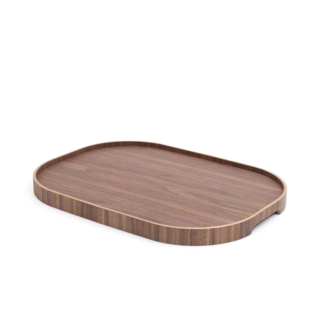 CurveLine™ Serving Tray Anti-Slip Large Walnut Wood – Bosign