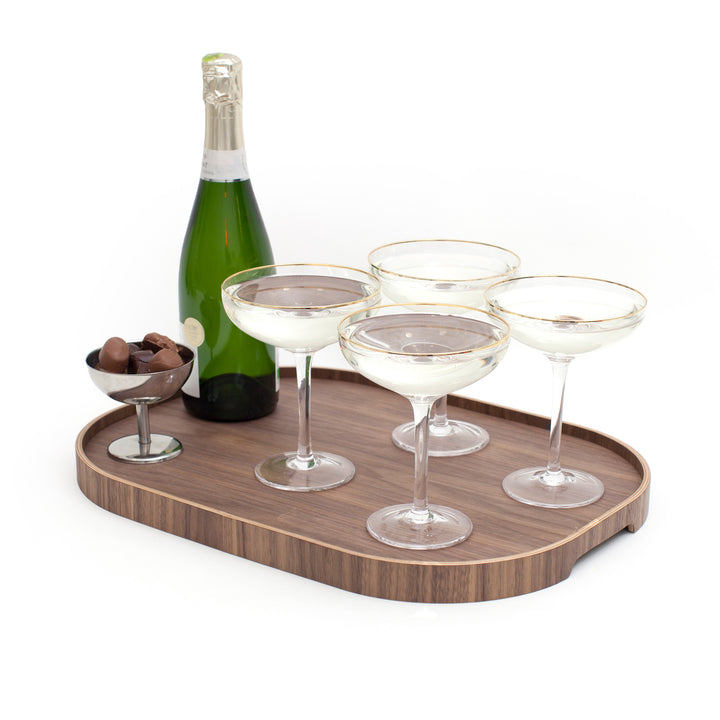 Anti-Slip Wood Serving Tray CurveLine
Large. Walnut Wood
Non-slip Surface