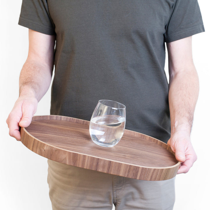 Anti-Slip Wood Serving Tray CurveLine
Medium. Walnut Wood
Non-Slip Surface