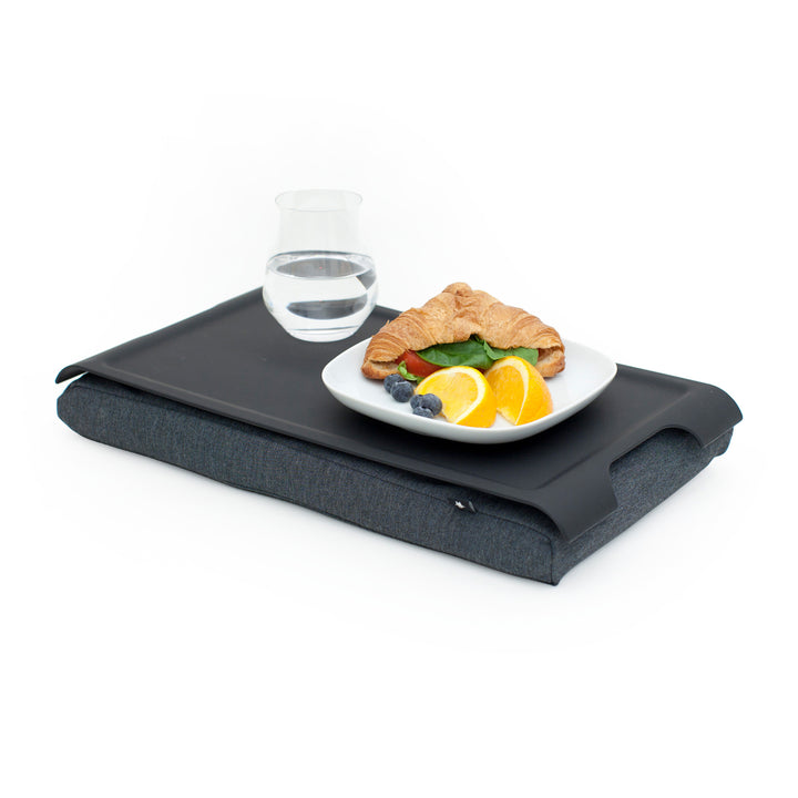 Mini Laptray Anti-Slip
Matte Black tray
Salt & Pepper Gray cushion. Non-slip surface