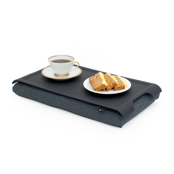 Mini Laptray Anti-Slip
Matte Black tray
Salt & Pepper Gray cushion. Non-slip surface