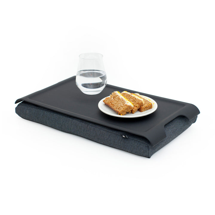 Mini Laptray Anti-Slip
Matte Black tray
Salt & Pepper Gray cushion. Non-slip surface