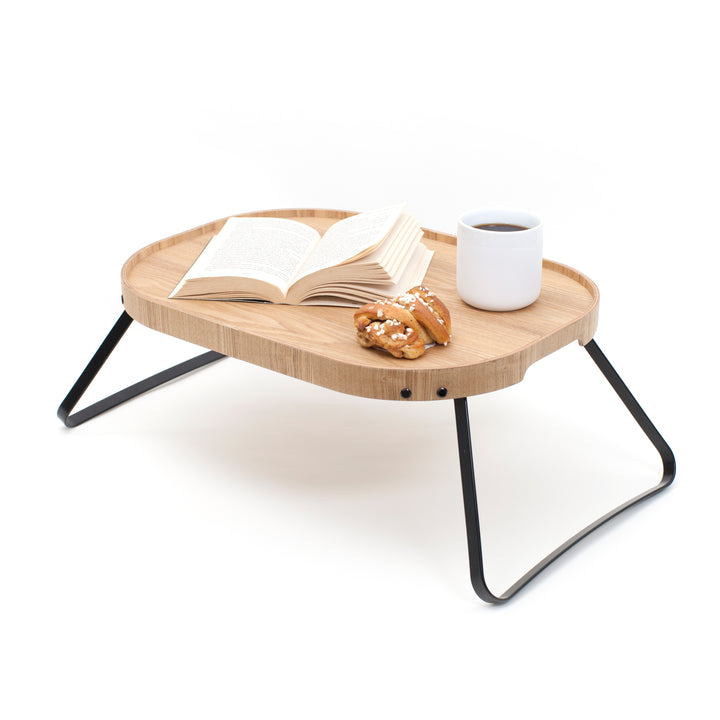 CurveLine™ Bed Tray Anti-Slip Large Willow Wood Top