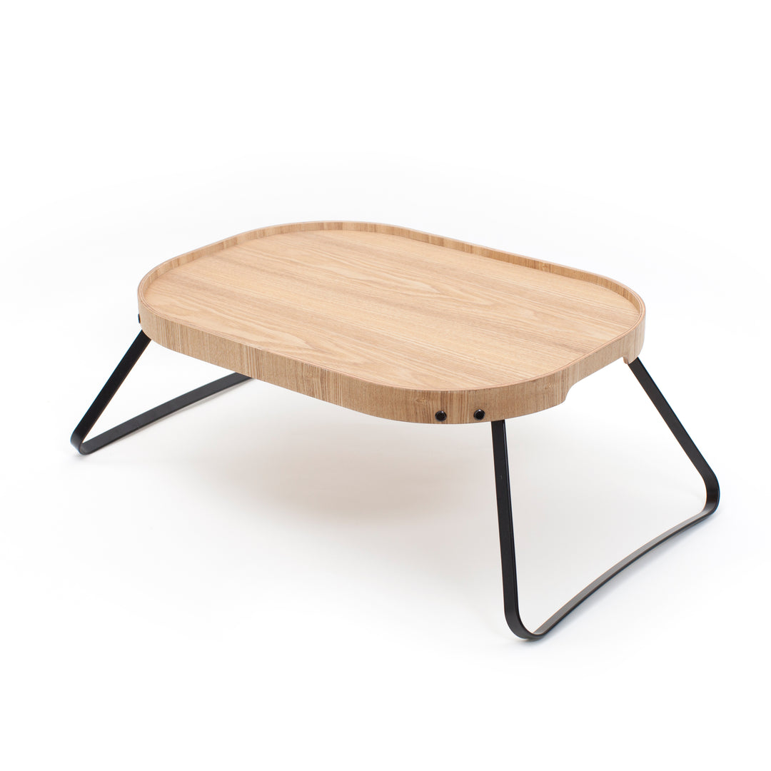 CurveLine™ Bed Tray Anti-Slip Large Willow Wood Top