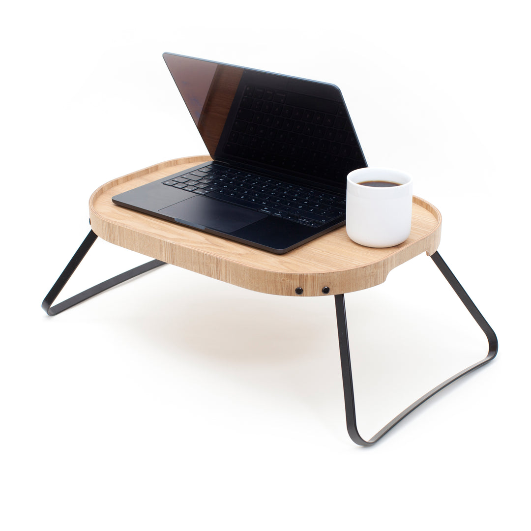 CurveLine™ Bed Tray Anti-Slip Large Willow Wood Top