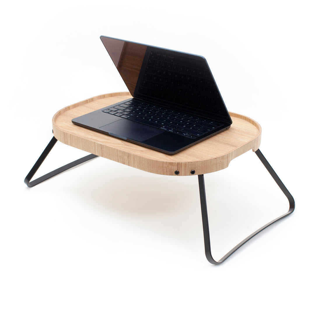 CurveLine™ Bed Tray Anti-Slip Large Willow Wood Top