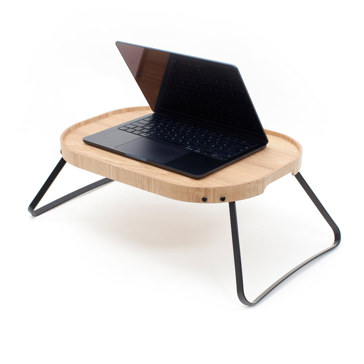 CurveLine™ Bed Tray Anti-Slip Large Willow Wood Top