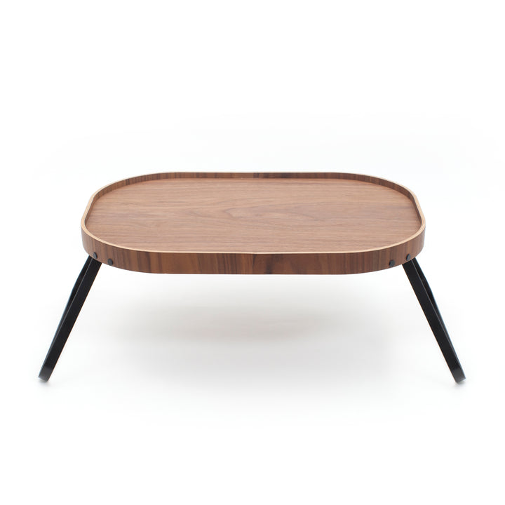 CurveLine™ Bed Tray Anti-Slip Large Walnut Wood Top