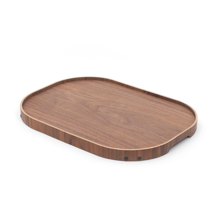 CurveLine™ Bed Tray Anti-Slip Large Walnut Wood Top