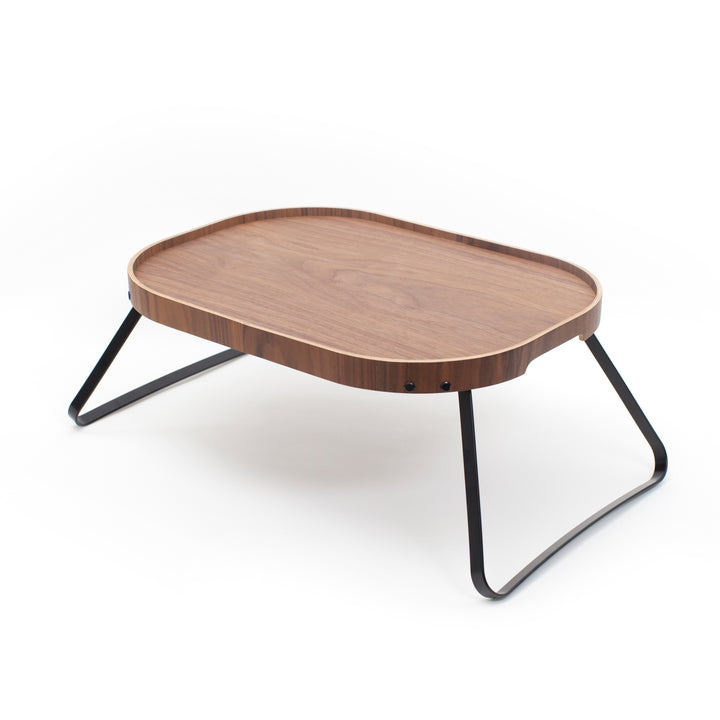 CurveLine™ Bed Tray Anti-Slip Large Walnut Wood Top