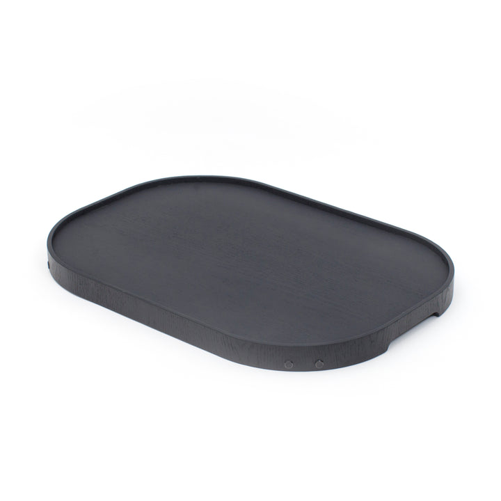 CurveLine™ Bed Tray Anti-Slip Large Willow Wood Top, Matte Black