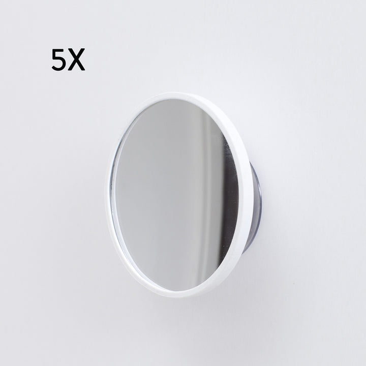 AirMirror™ Kompakter, abnehmbarer magnetischer Kosmetikspiegel 5x – Saugnapfbefestigung