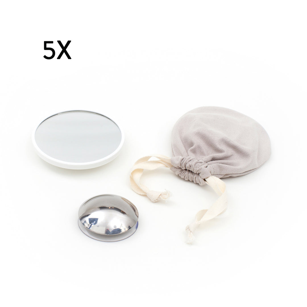 AirMirror™ Espejo Desmontable y Magnético para Maquillarse 5x. Montaje de Ventosa